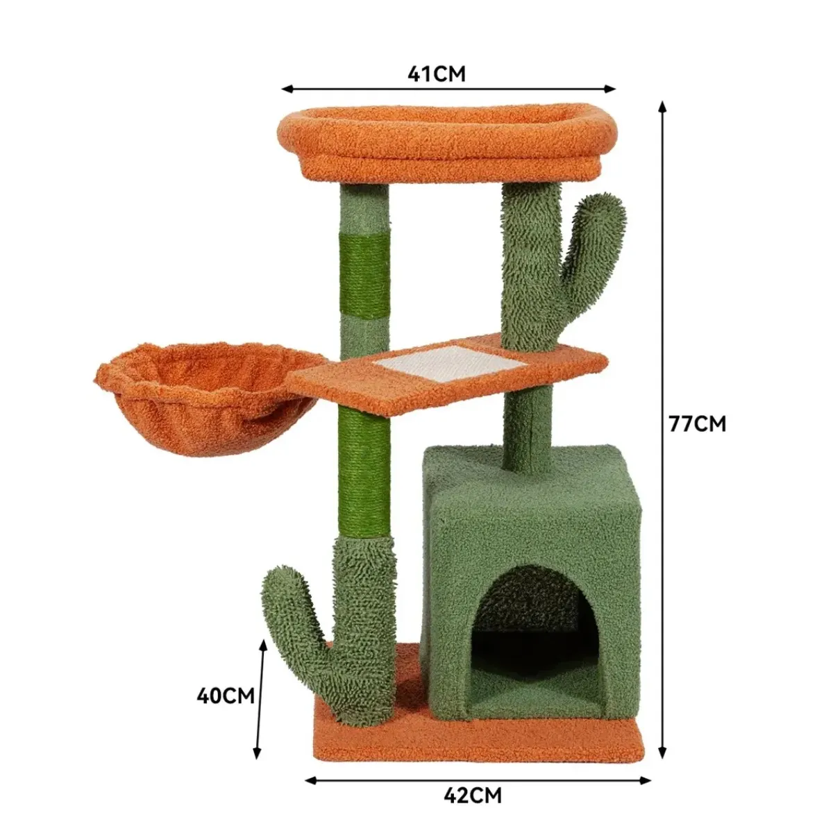 GENERICO - Torre Arbol Rascador Para Gatos Poste Michi Cactus 77cm BELUG