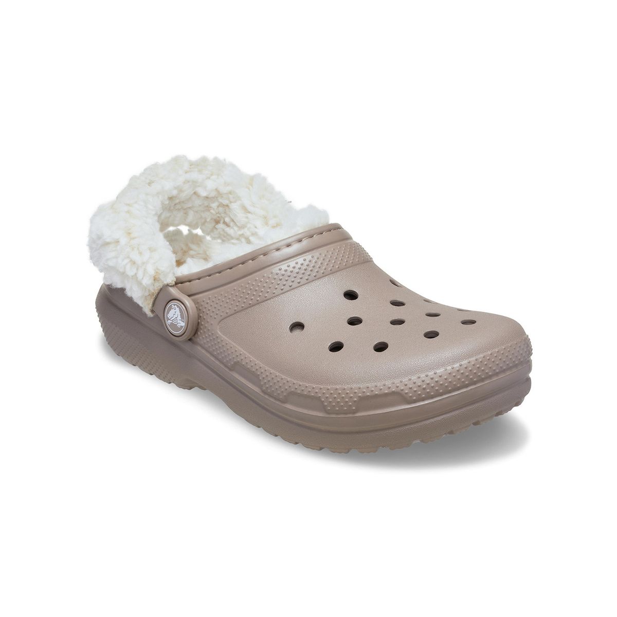 CROCS - Zueco Niños Pequeños Classic Fleece Lined Café CROCS