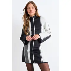 IO - Vestido Tejido Mujer Blanco/Negro