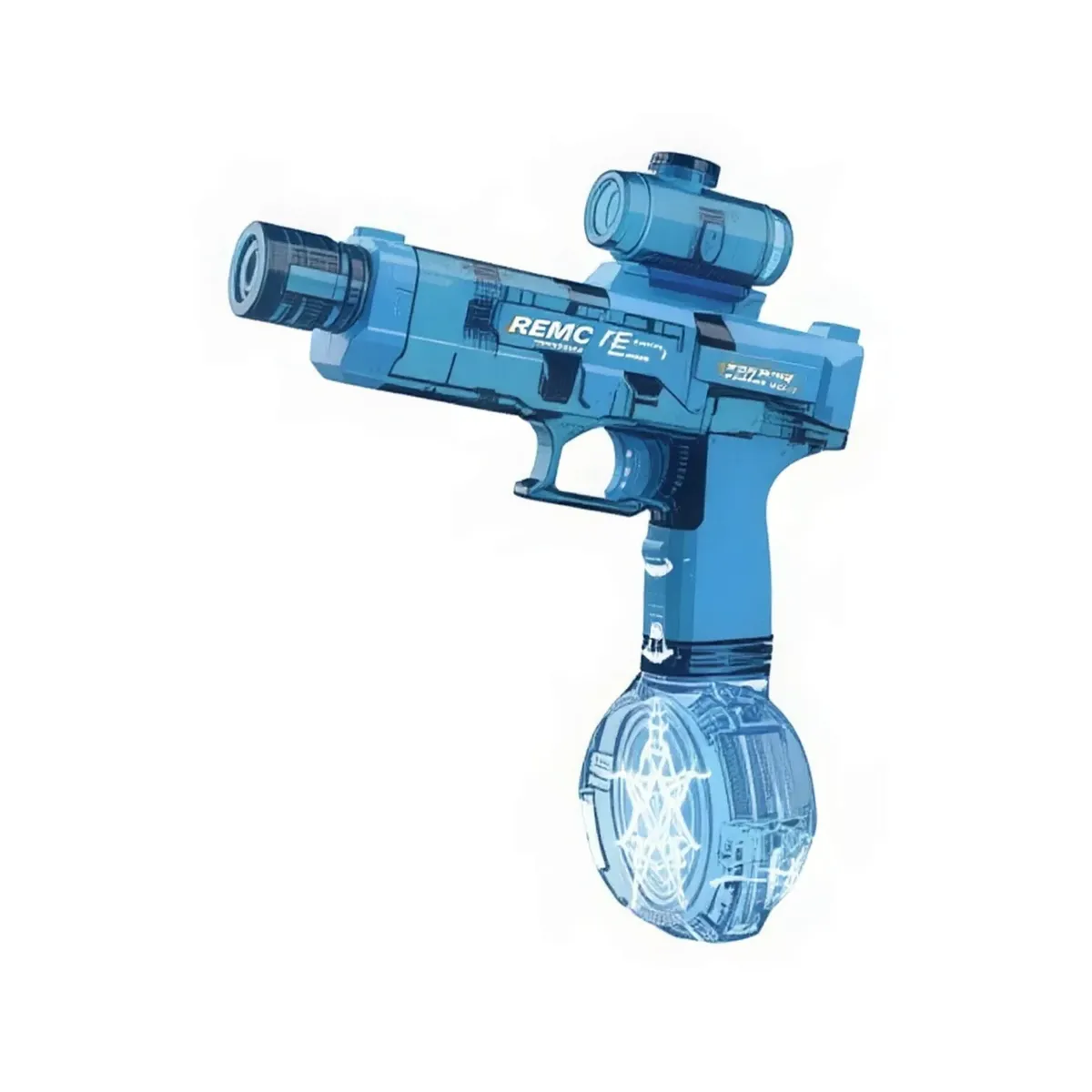 MOVI - Pistola de Agua Eléctrica con Luz LED 300 ml Azul y Negro
