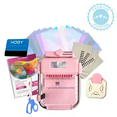 AMERICAN CRAFTS - Encuadernadora cinch pink redonda Kit INICIO + INSUMOS K2