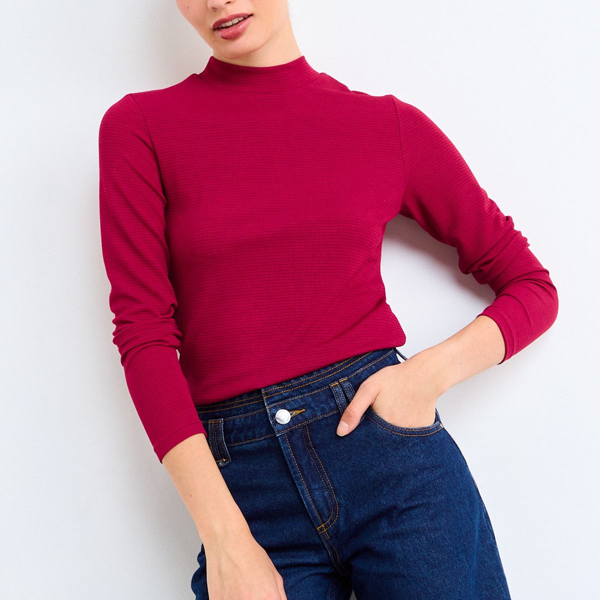 IO - Polera Lisa Mujer Burdeos Io