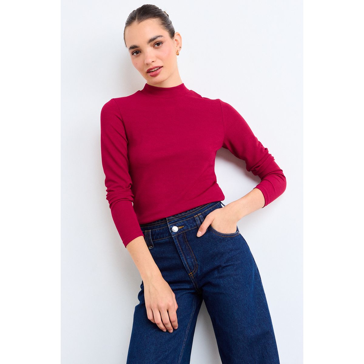 IO - Polera Lisa Mujer Burdeos Io