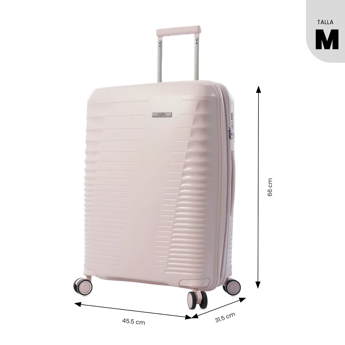 TOTTO - Maleta de Viaje Mediana 360 Traveler Rosada