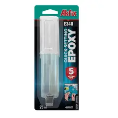 AKFIX - Adhesivo Epoxi Multiuso E340 Jeringa 25ml Transparente