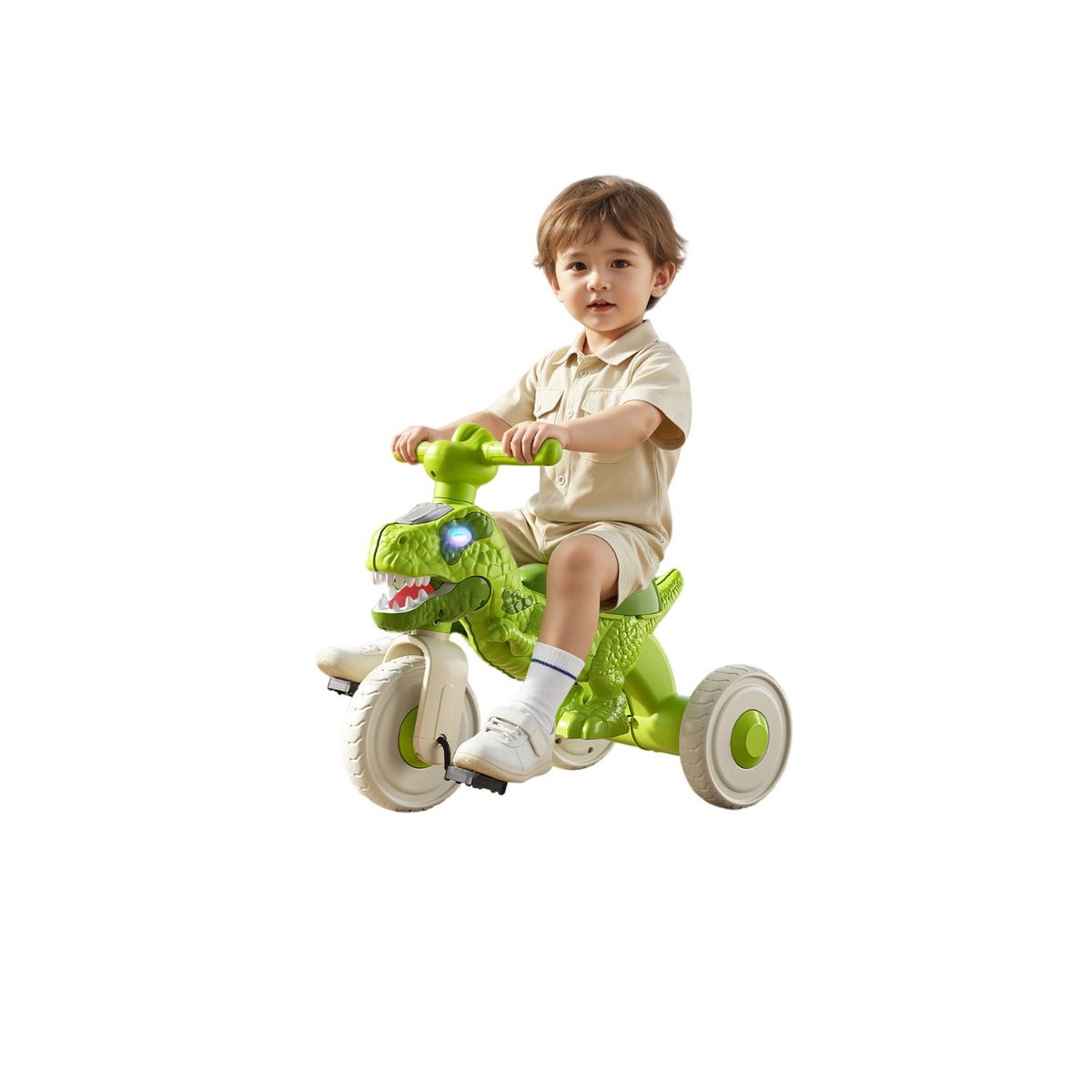 BABYLUNA - Triciclo Andador Infantil Dinosaurio T-Rex Con Luces Y Música