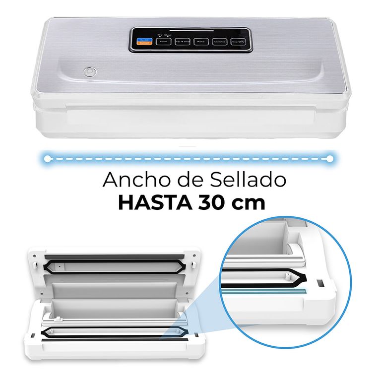 FRESHPACK Selladora al vacio Inalámbrica + 3 rollos 28cm x 5mt