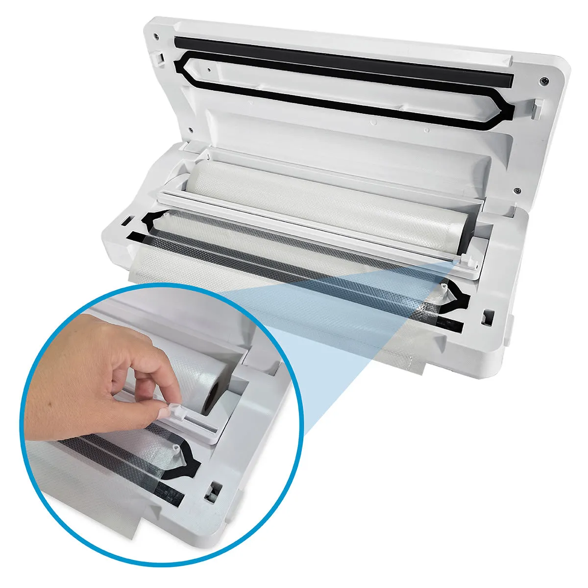 FRESHPACK - Selladora al vacio Inalámbrica + 3 rollos 28cm x 5mt