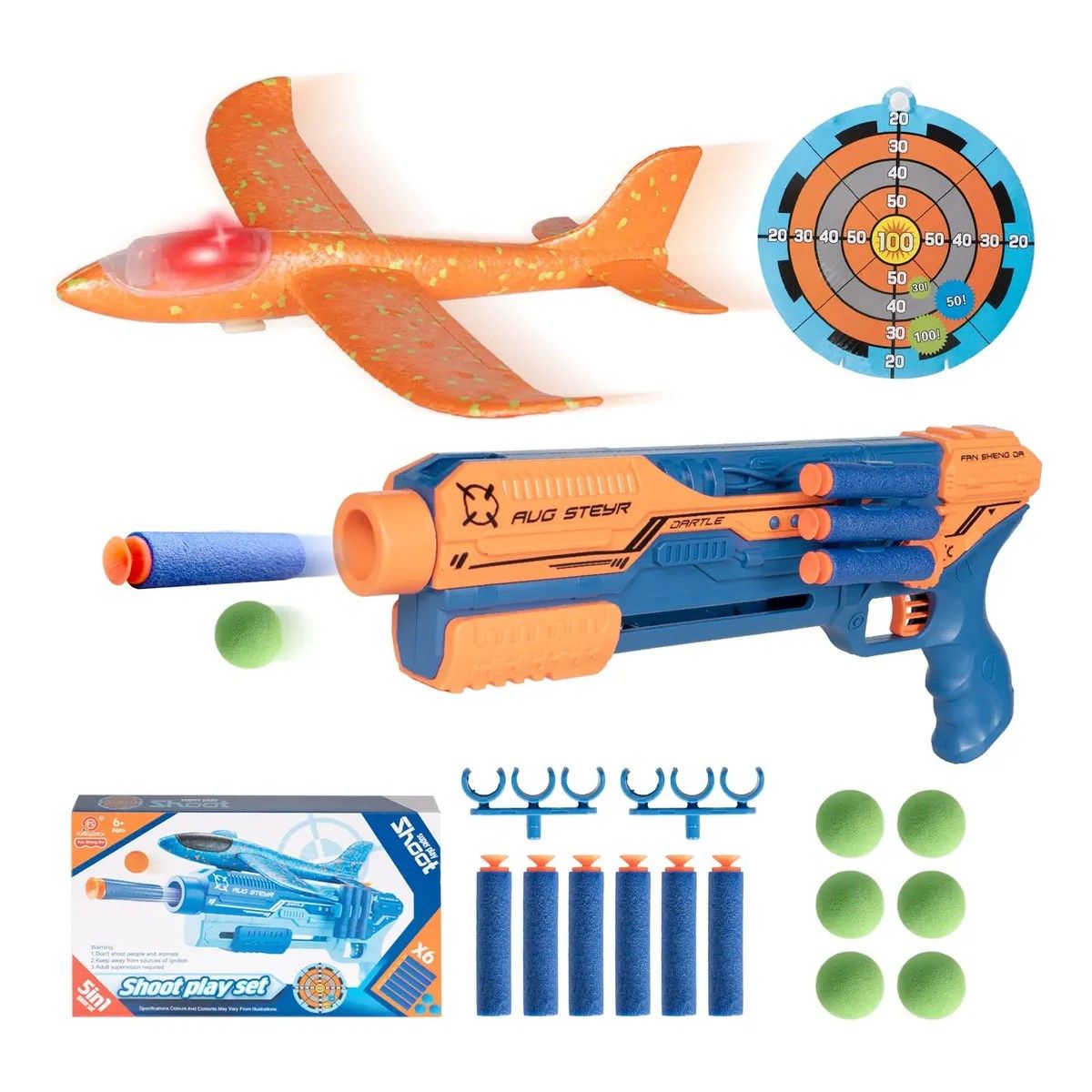 GENERICO - Set Pistola Juguete Niños Lanza Avión Planeador Con Blanco BELUG