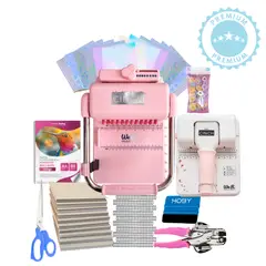 AMERICAN CRAFTS - Encuadernadora cinch pink redonda + DISC cinch rosada+ insumos K310