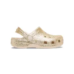 CROCS - Zueco Niños Grandes Classic Clog Glitter Dorado