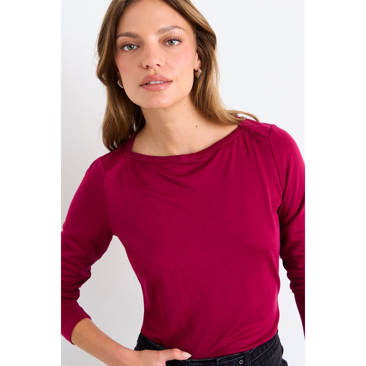 IO - Polera Lisa Mujer Burdeos Io