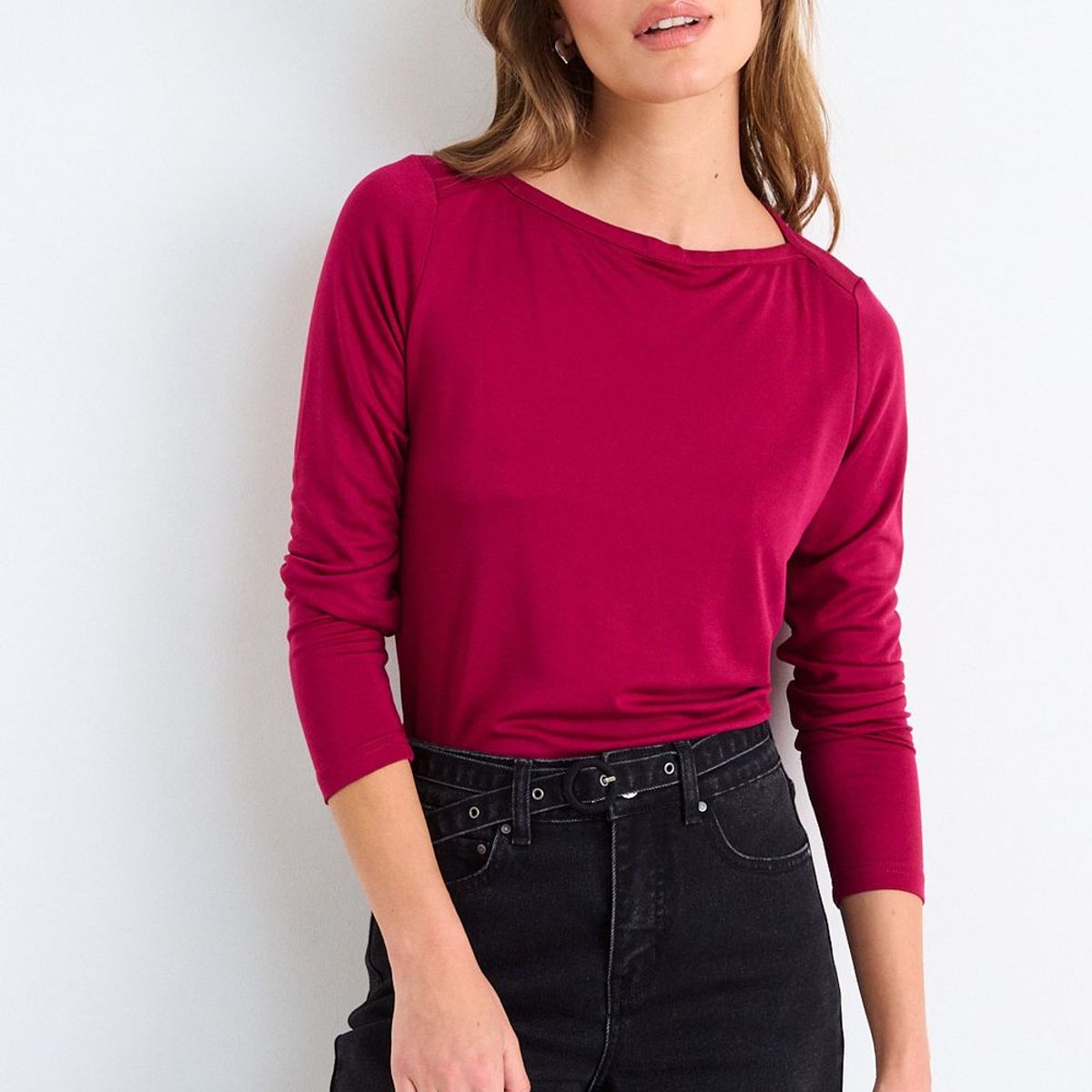 IO - Polera Lisa Mujer Burdeos Io