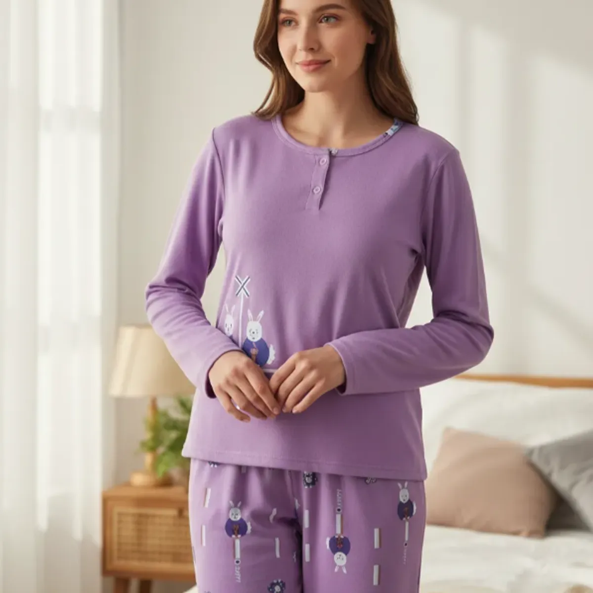 AGW - Pack 2 Pijamas Mujer Largo Franela Diseños Variados