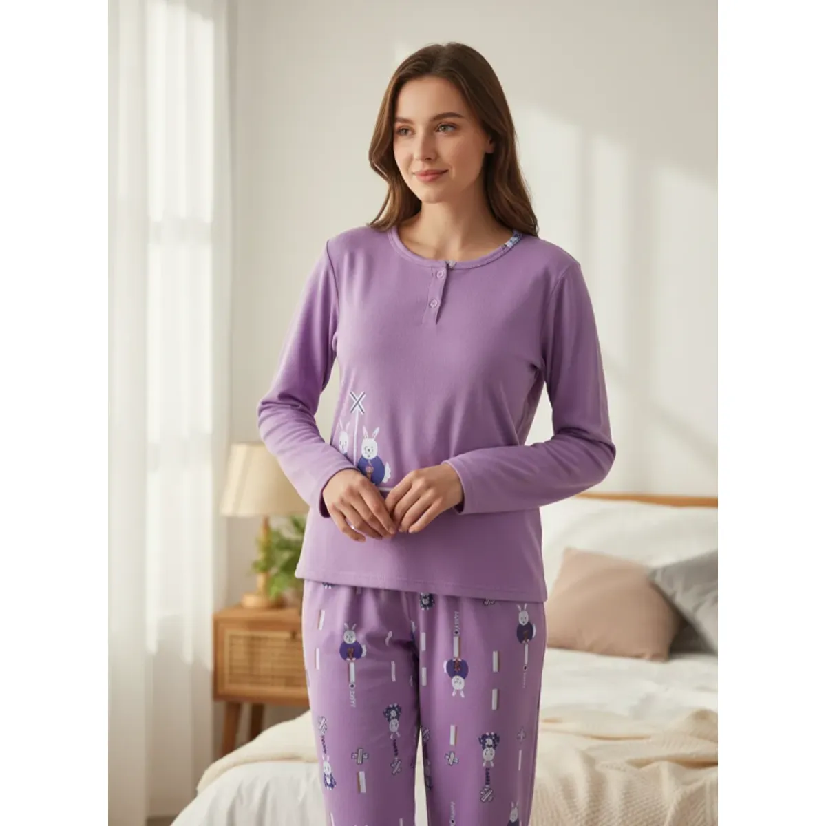 AGW - Pack 2 Pijamas Mujer Largo Franela Diseños Variados