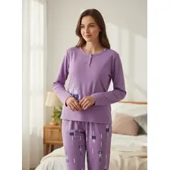 AGW - Pack 2 Pijamas Mujer Largo Franela Diseños Variados