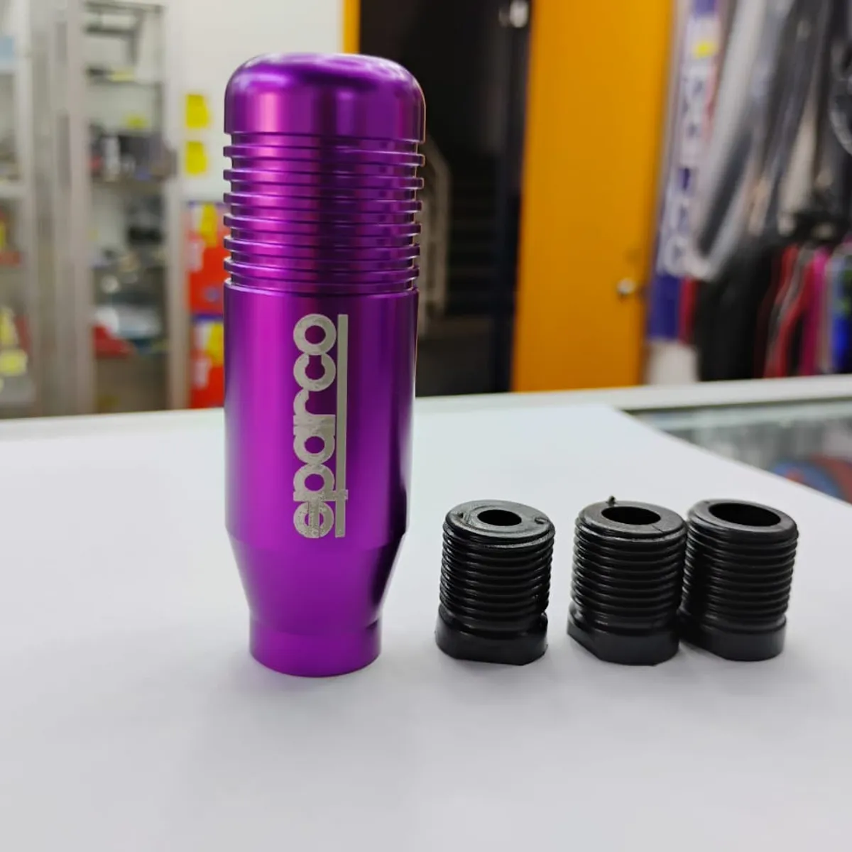 GENERICO - Pomo Perilla de cambio universal metalico 8.5cm Sparco MORADO