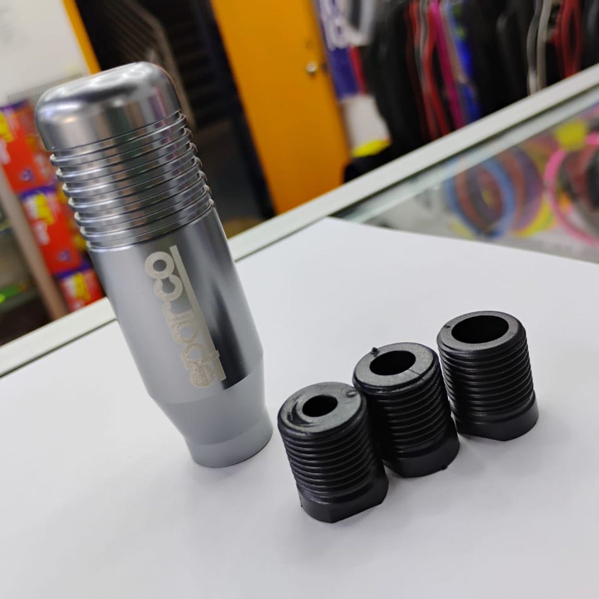 GENERICO - Pomo Perilla de cambio universal metalico 8.5cm Sparco GRIS GRAFITO