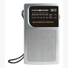 IRT - Radio A Pilas Portatil De Bolsillo Amfm Plateada Color Plateado