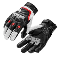 MOTOWOLF - Guantes de Cuero para Motociclismo 0305C
