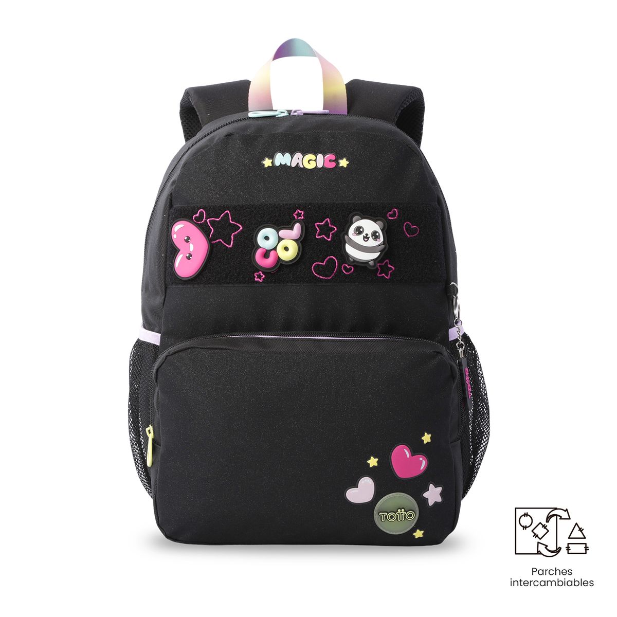 TOTTO - Mochila para Niña Loring Black Mediano color Negro