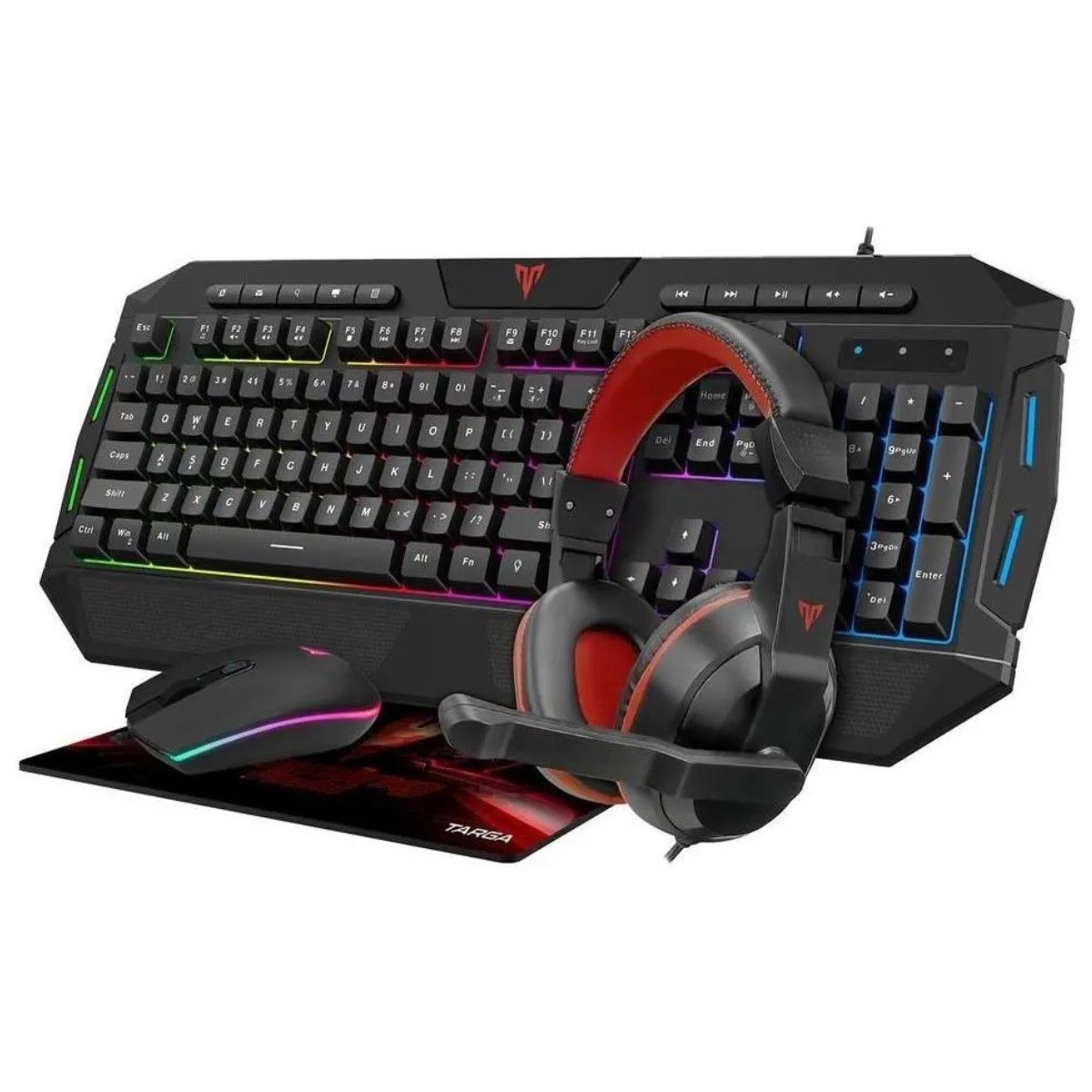 GENERICO - Kit Gamer Targa TGKM210KIT Negro Teclado Mouse RGB USB PC Xbox PS4 BELUG