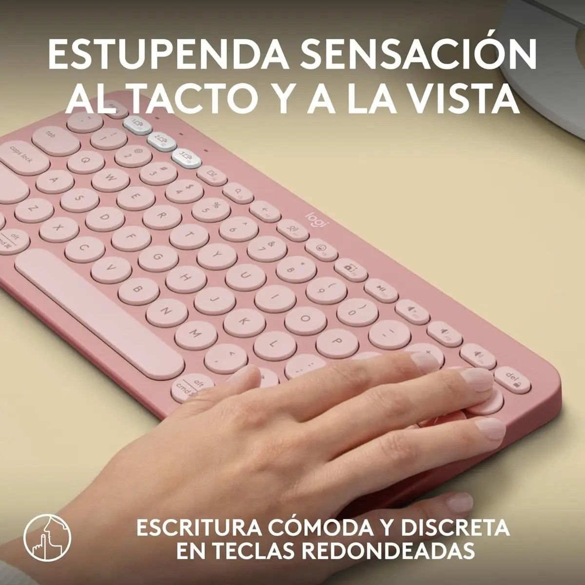 GENERICO - Teclado Bluetooth Logitech K380s Qwerty Teclado Rosado Idioma Español BELUG