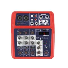 MRS - Mezclador De Estudio Studio-4FX 4 Canales Bluetooth USB - Azul/Rojo