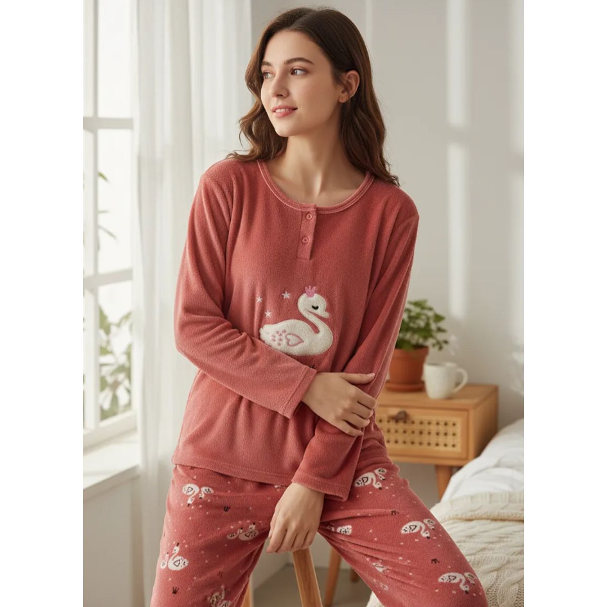 AGW - Pijama Mujer Plush Colores Variados