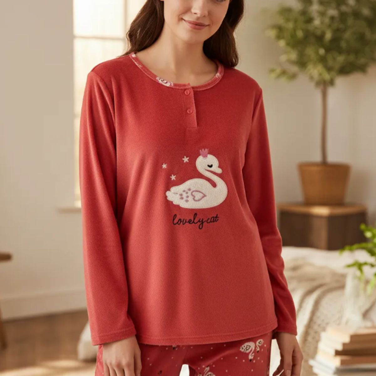 AGW - Pijama Mujer Plush Colores Variados