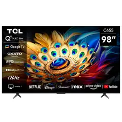TCL - Smart TV 98C655 98” QLED 4K Google TV Dolby Vision - Caja Reciclada