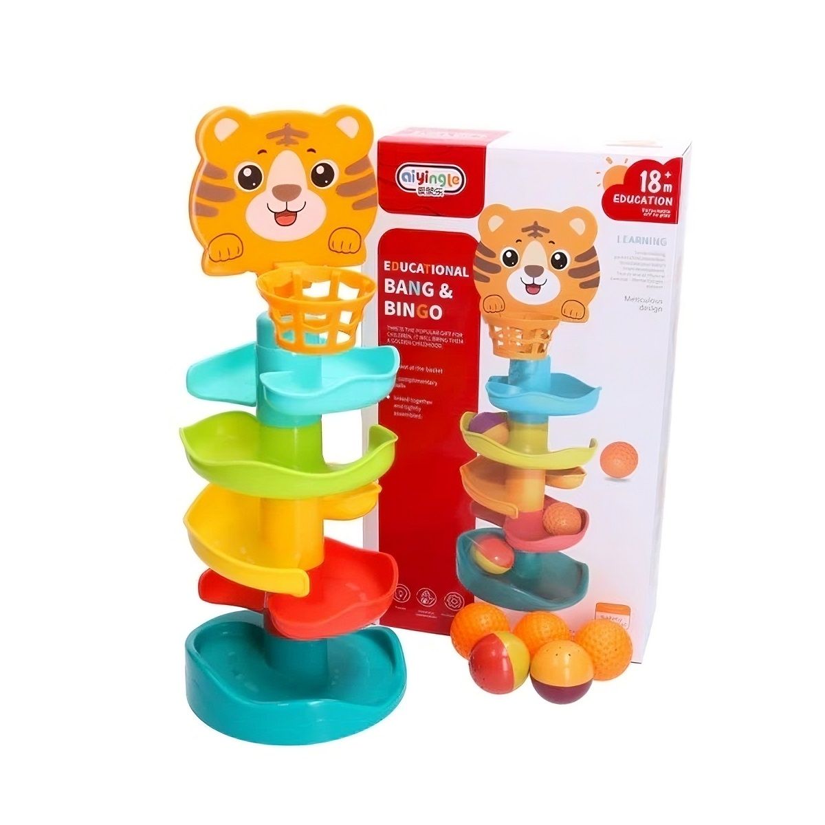 GENERICO - Juguete Tobogán Lanza Pelotas Didáctico para Bebés Diseño Tigre