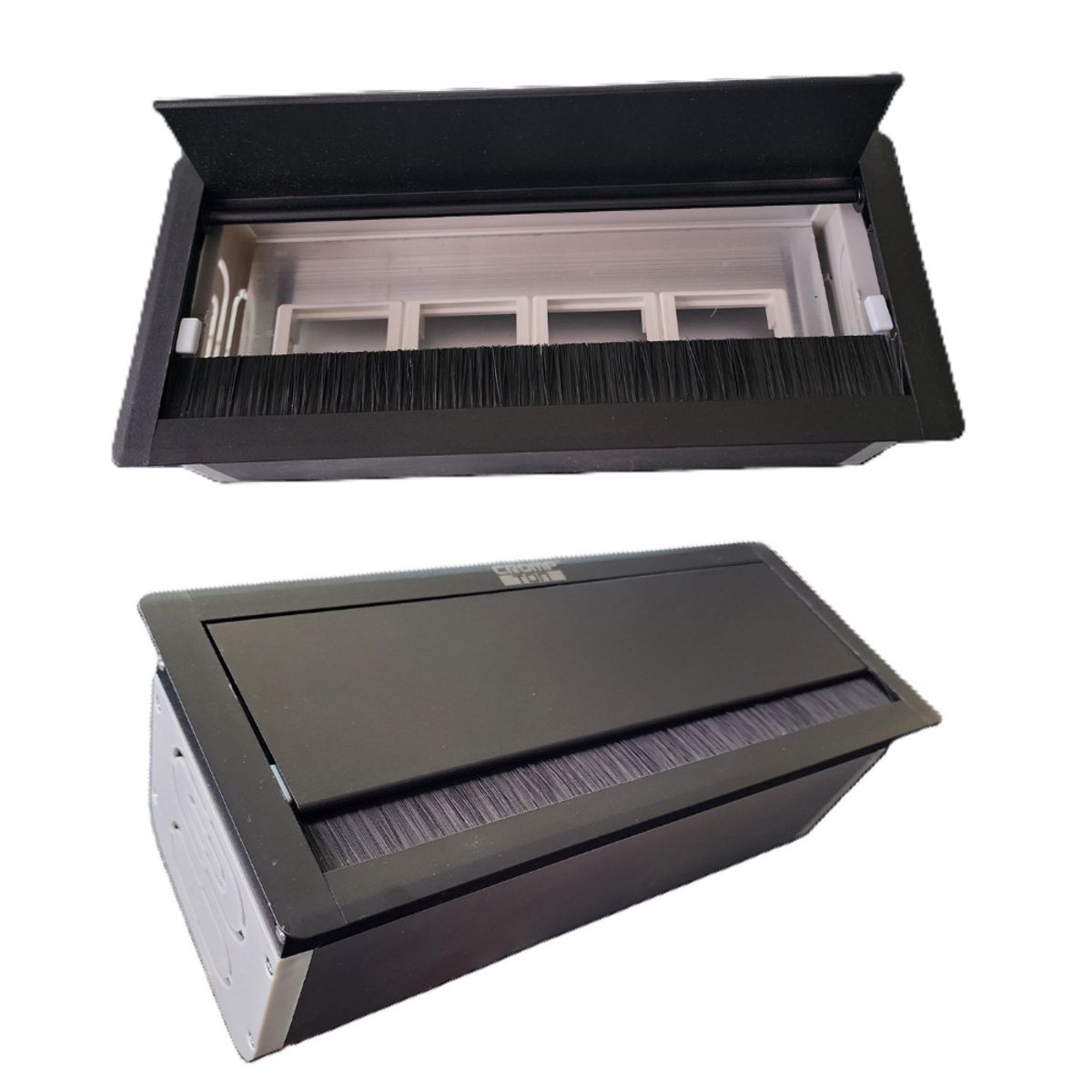 CROMPTON - Caja De Mobiliario Flip-Up 8 Módulos  Negro Cowork