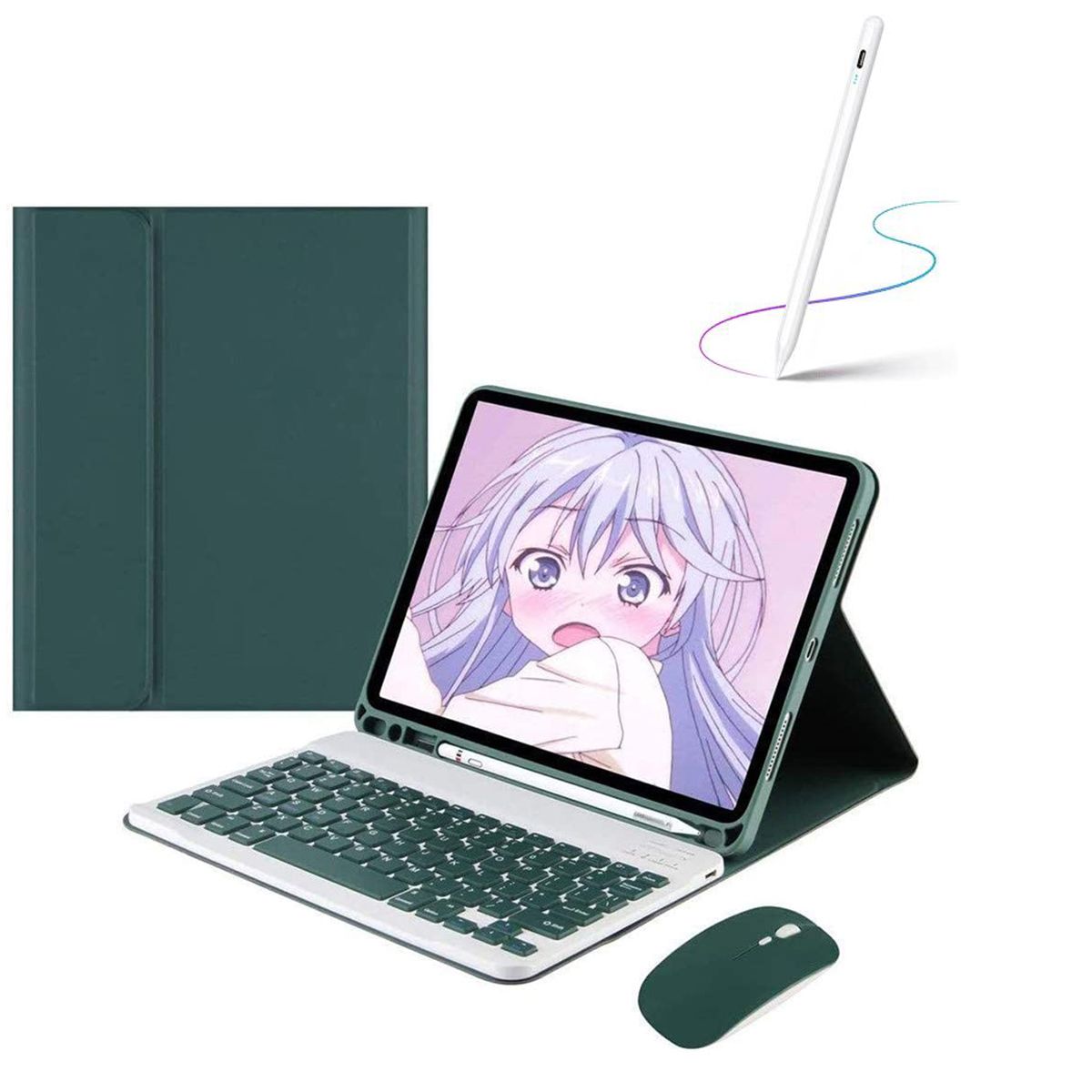PUREPOWER - Funda Con Teclado inalámbrico español y Raton para Lenovo Tab M11 y K11 2024 11 Pulgadas