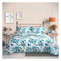 GENERICO - Kit X 2 Cubrecama Quilt Reversible Flowers Collection Calypso Martiné