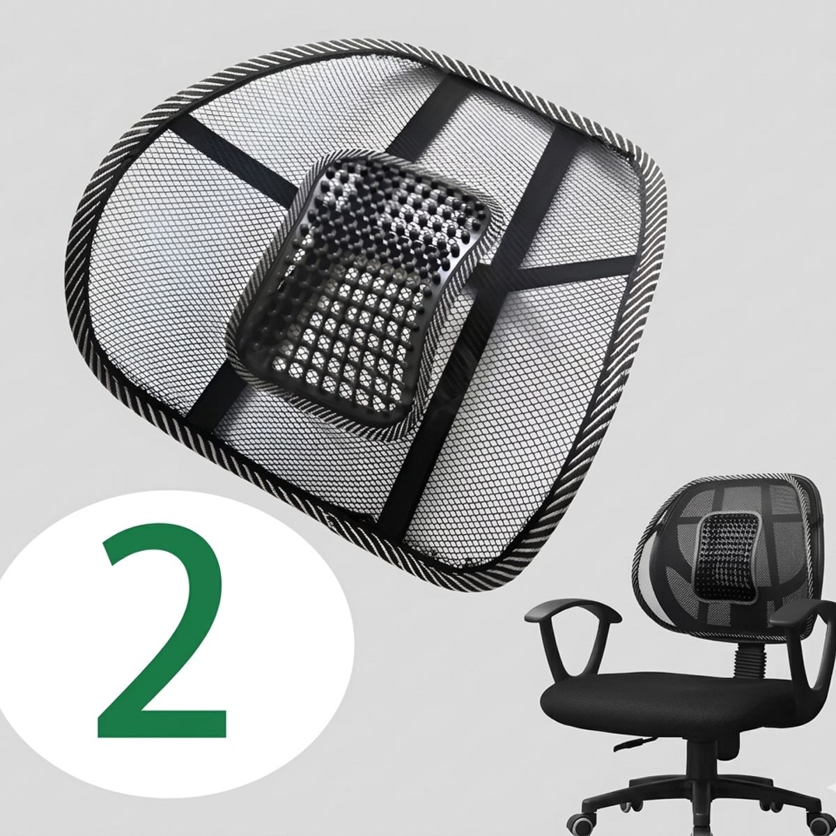 GENERICO - Pack 2 Respaldo Silla Oficina o Auto Postura Respaldo Lumbar