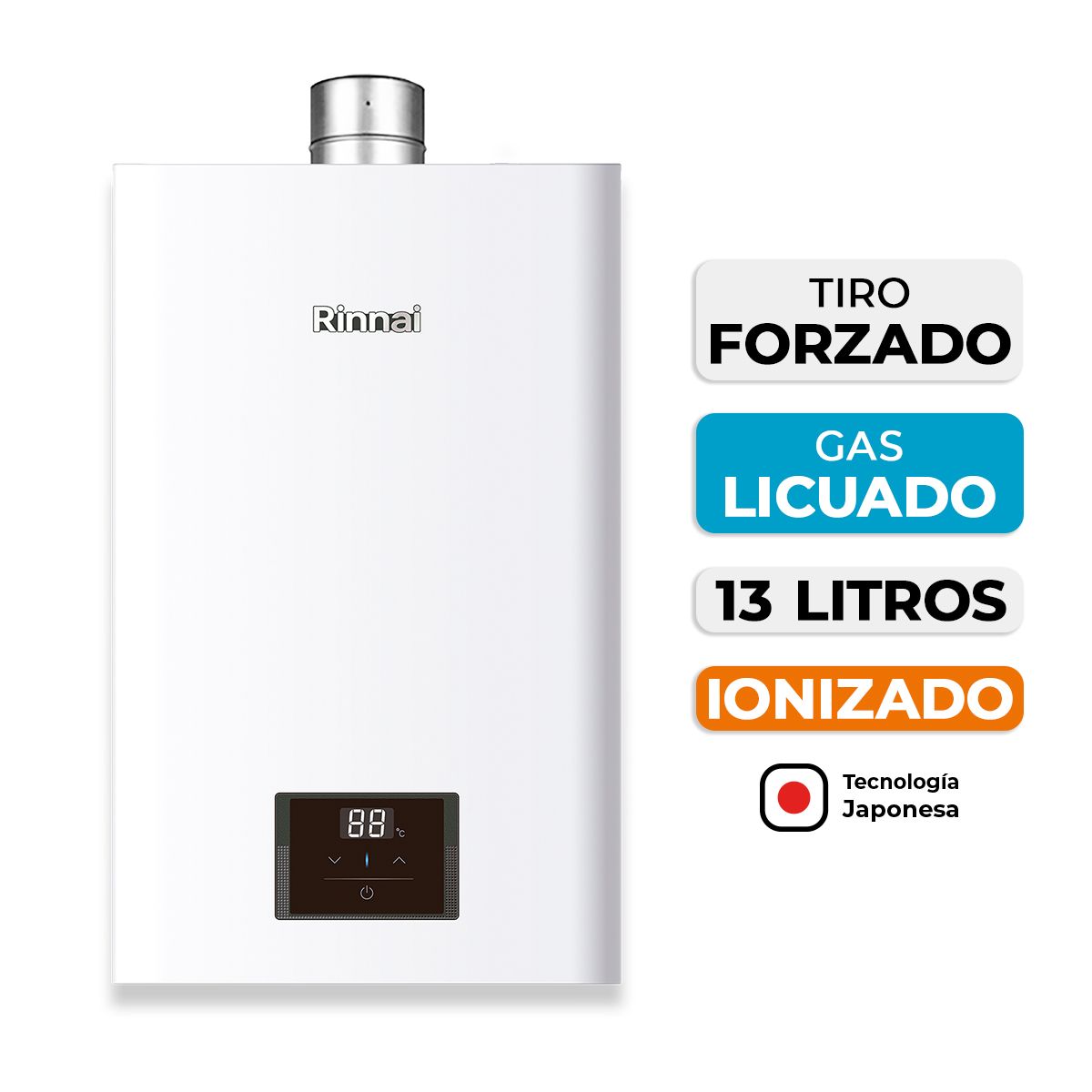 RINNAI - Calefon 13 Litros Tiro forzado Gas licuado