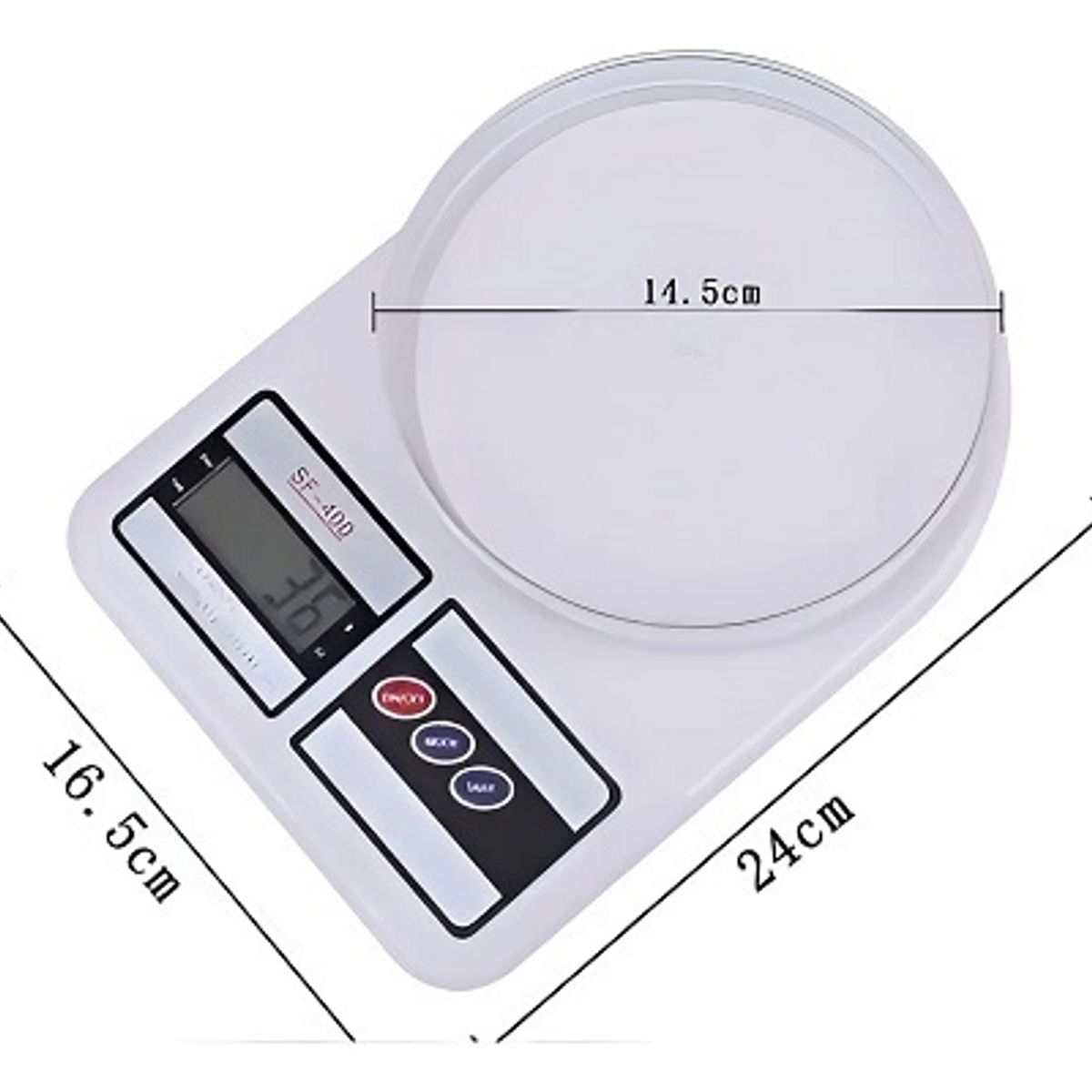 GENERICO - Genérica Balanza Pesa Digital Para Cocina Comercio 1g a 10kg Color Blanco