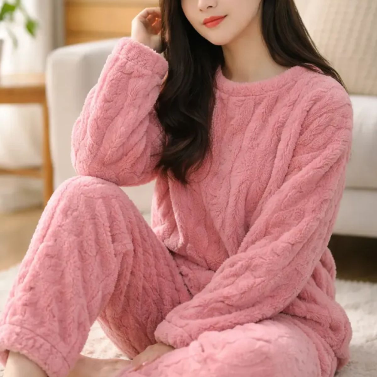 AGW - Pack 2 Pijamas Mujer Polar Trenzado