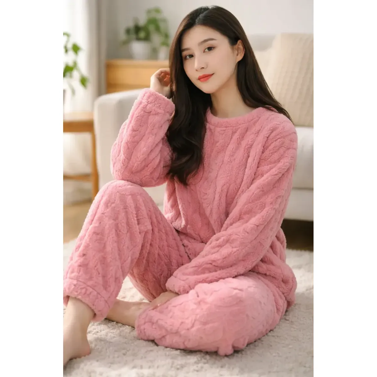 AGW - Pack 2 Pijamas Mujer Polar Trenzado