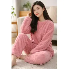 AGW - Pack 2 Pijamas Mujer Polar Trenzado