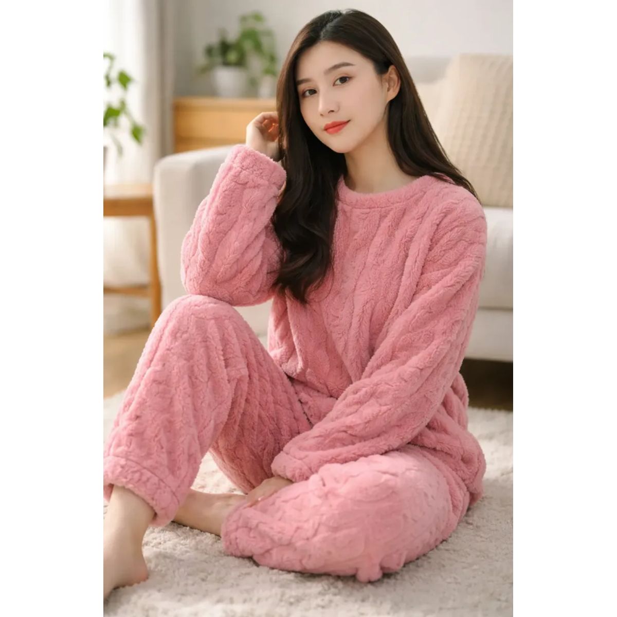 AGW - Pack 2 Pijamas Mujer Polar Trenzado