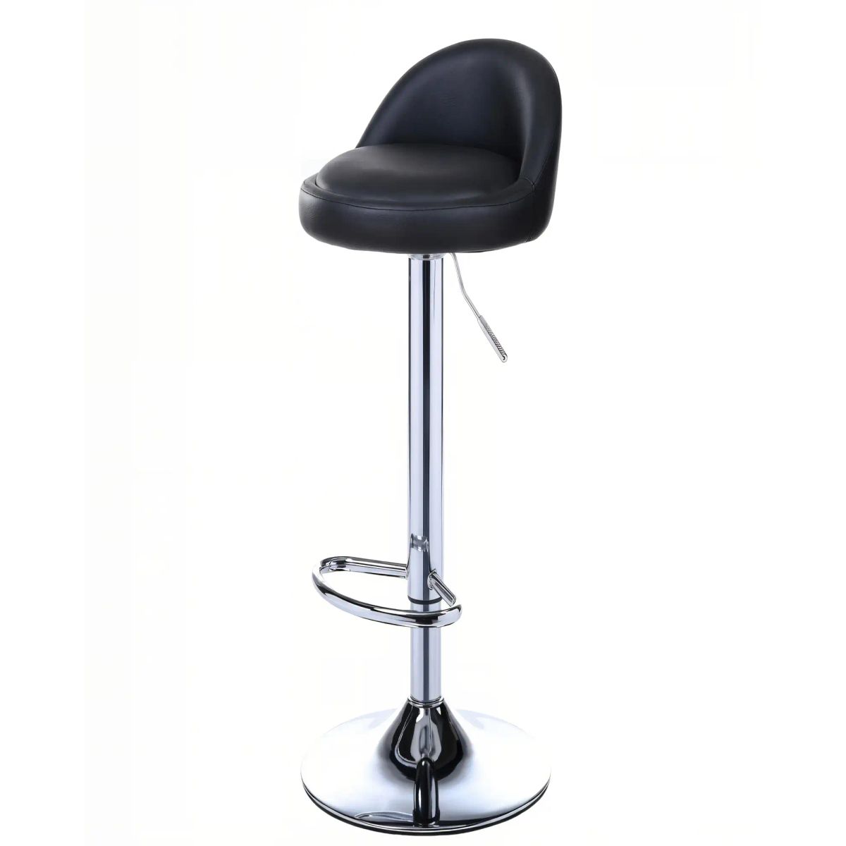 GENERICO - SILLA PARA BAR CON BASE DE METAL Y ESPALDAR COLOR NEGRO