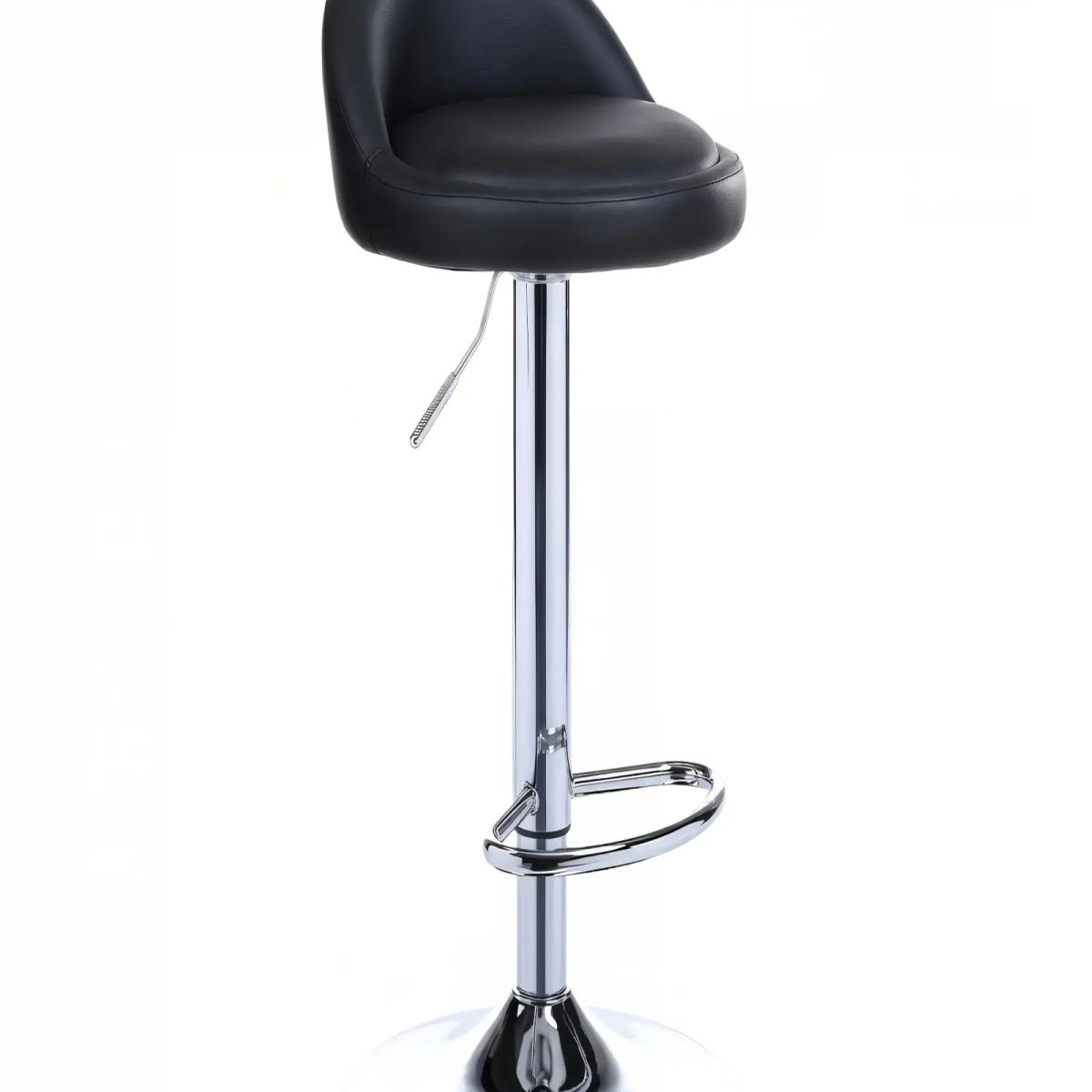 GENERICO - SILLA PARA BAR CON BASE DE METAL Y ESPALDAR COLOR NEGRO