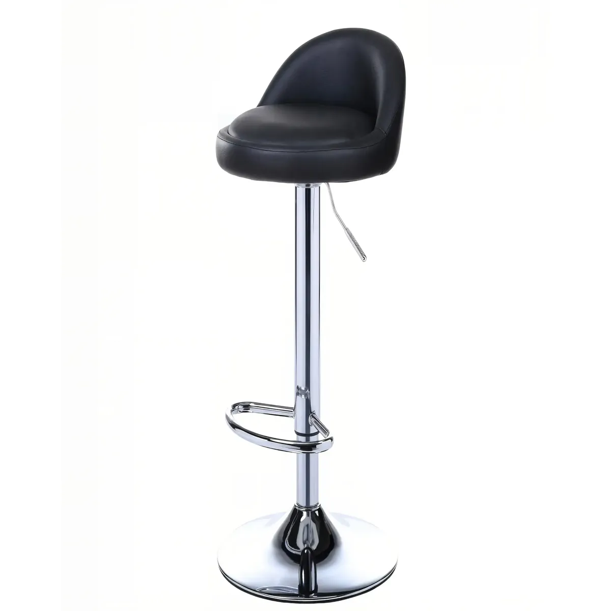 GENERICO - SILLA PARA BAR CON BASE Y ESPALDAR COLOR NEGRO