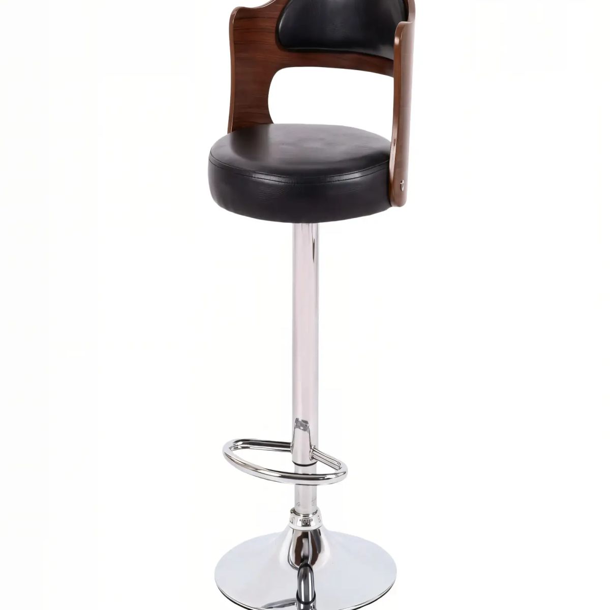 GENERICO - SILLA PARA BAR CON BASE Y ESPALDAR COLOR CAFÉ CON NEGRO