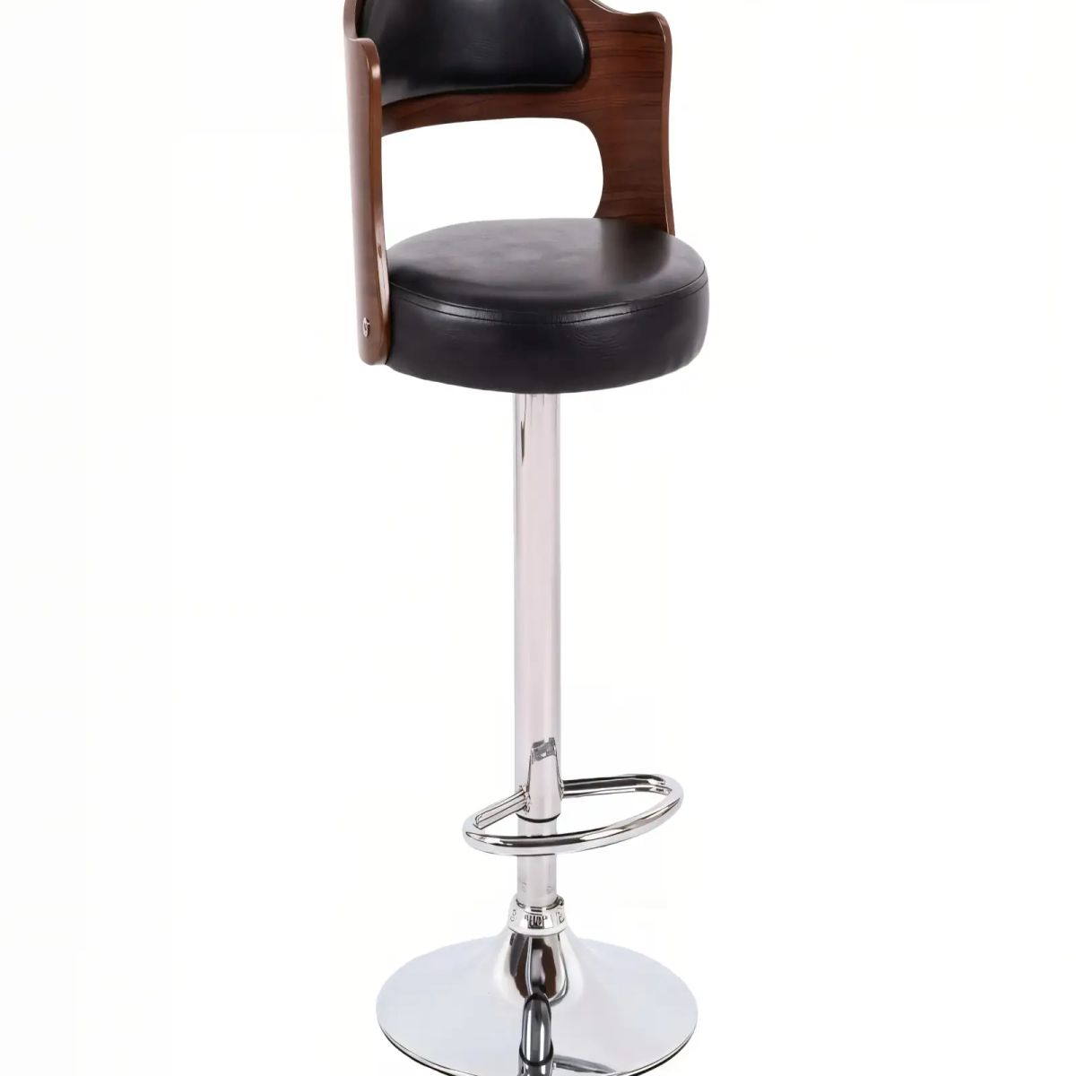 GENERICO - SILLA PARA BAR CON BASE Y ESPALDAR COLOR CAFÉ CON NEGRO