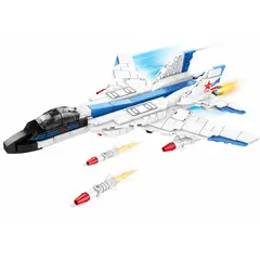 MINGDA - Avión de Combate Armable 328 Piezas J-15 Flying Shark