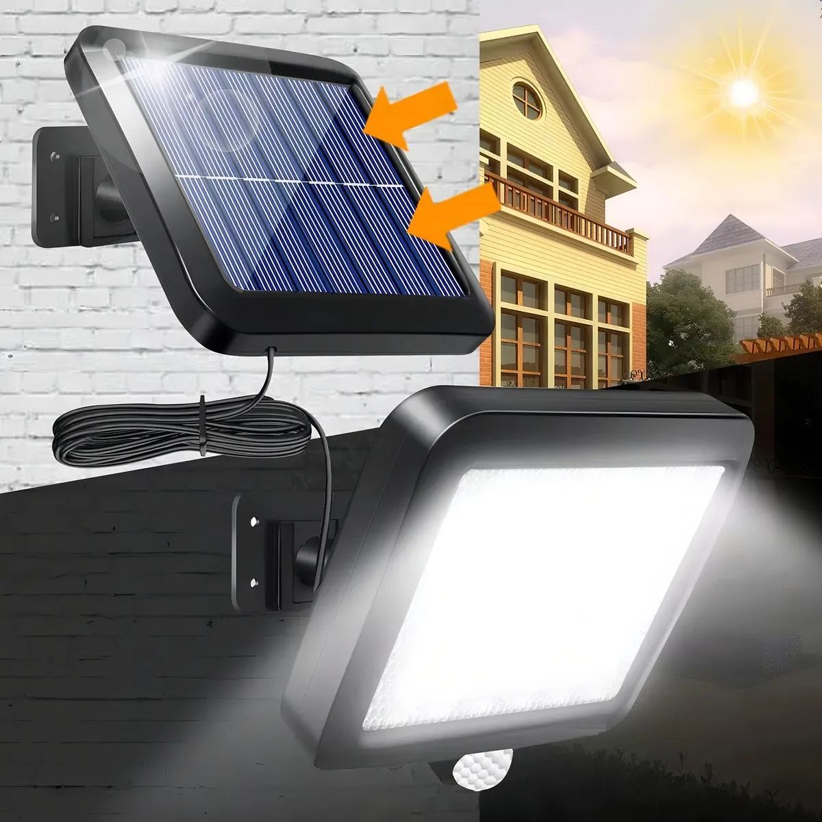 GENERICO - Focos Solares Potentes 250 Watts Carcasa Negro Luz Blanco Frío Labg