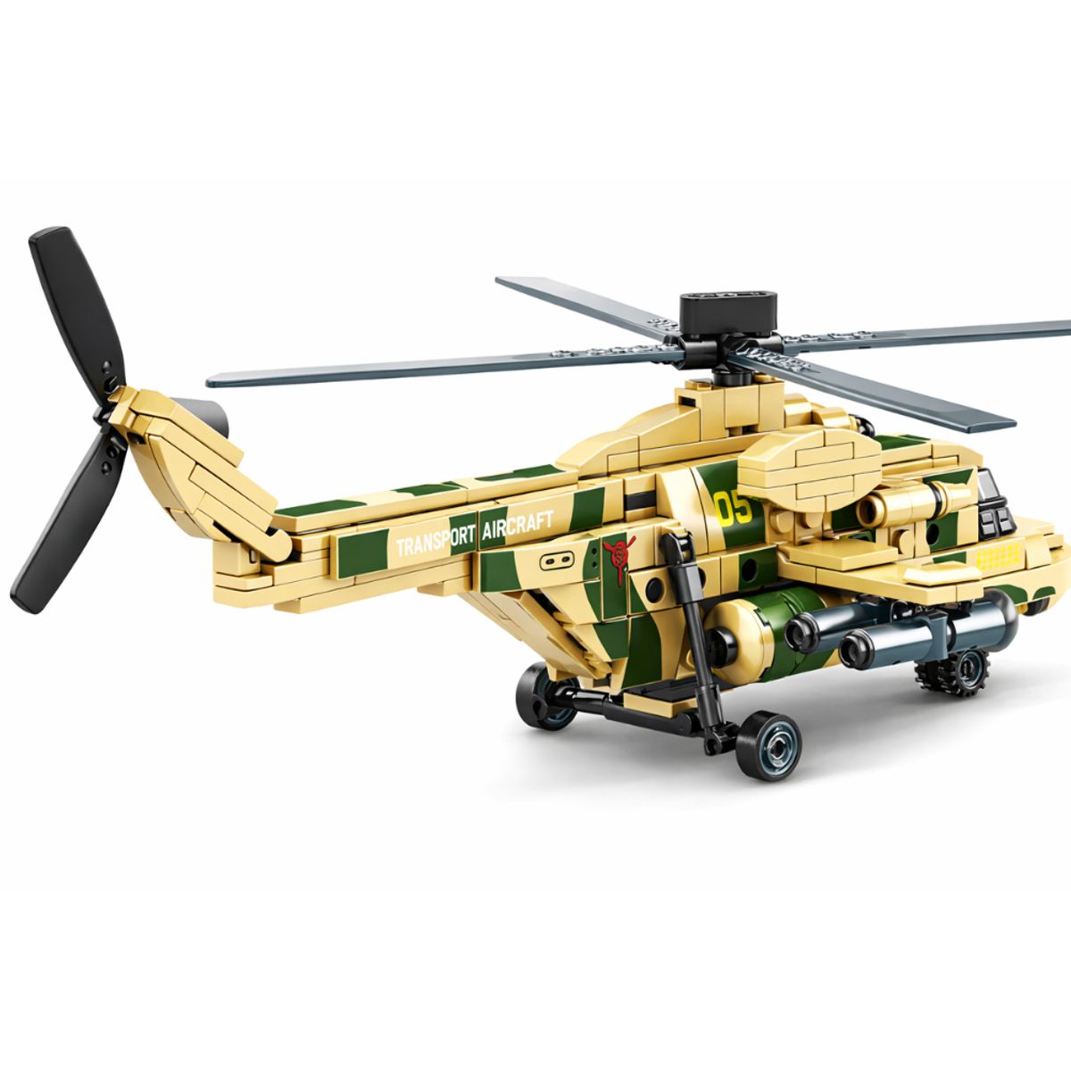 MINGDA - Helicóptero Militar Armable 313 Piezas MI-8 Armable